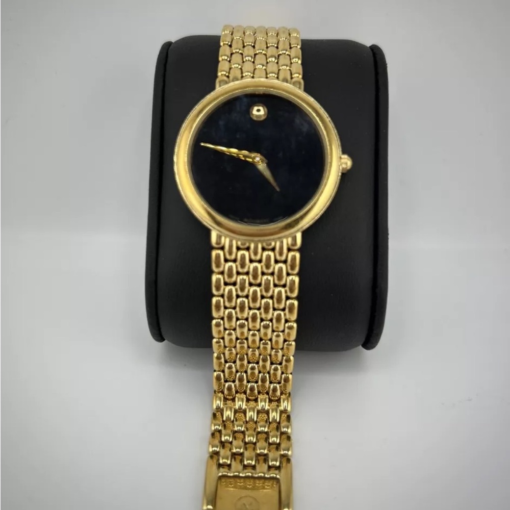 Movado Museum Classic Swiss Quartz Yellow PVD Watch 30mm #42
